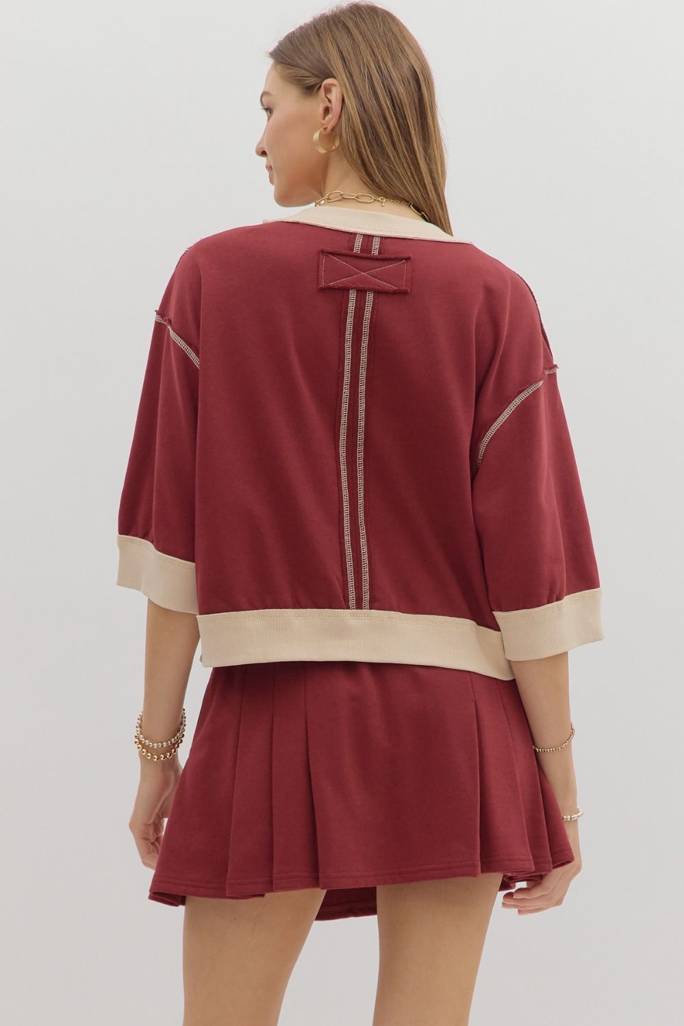 Casual Charm Top in Burgundy