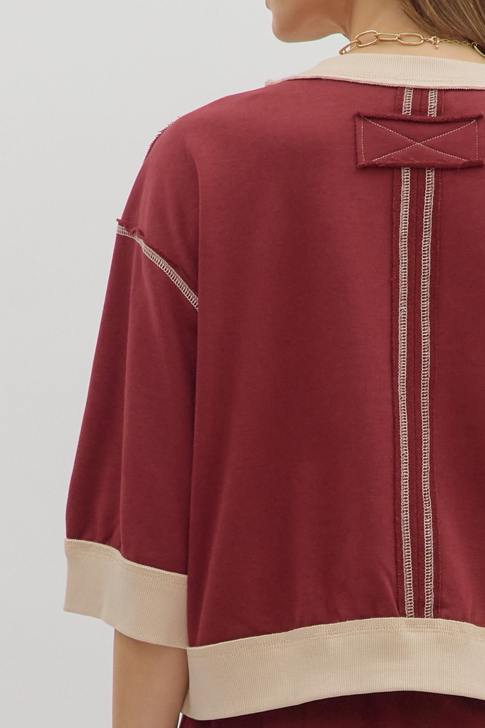 Casual Charm Top in Burgundy