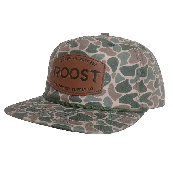 Roost Vintage Camo Leather Patch Cap