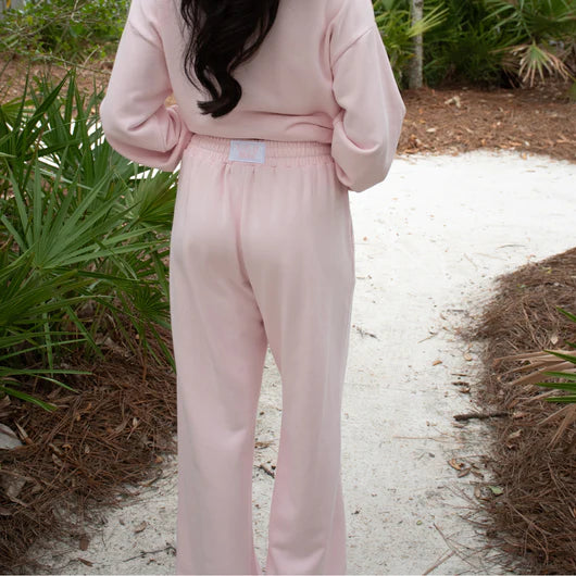 Lulu Mac Terry Cloth Sweatpants in Light Pink