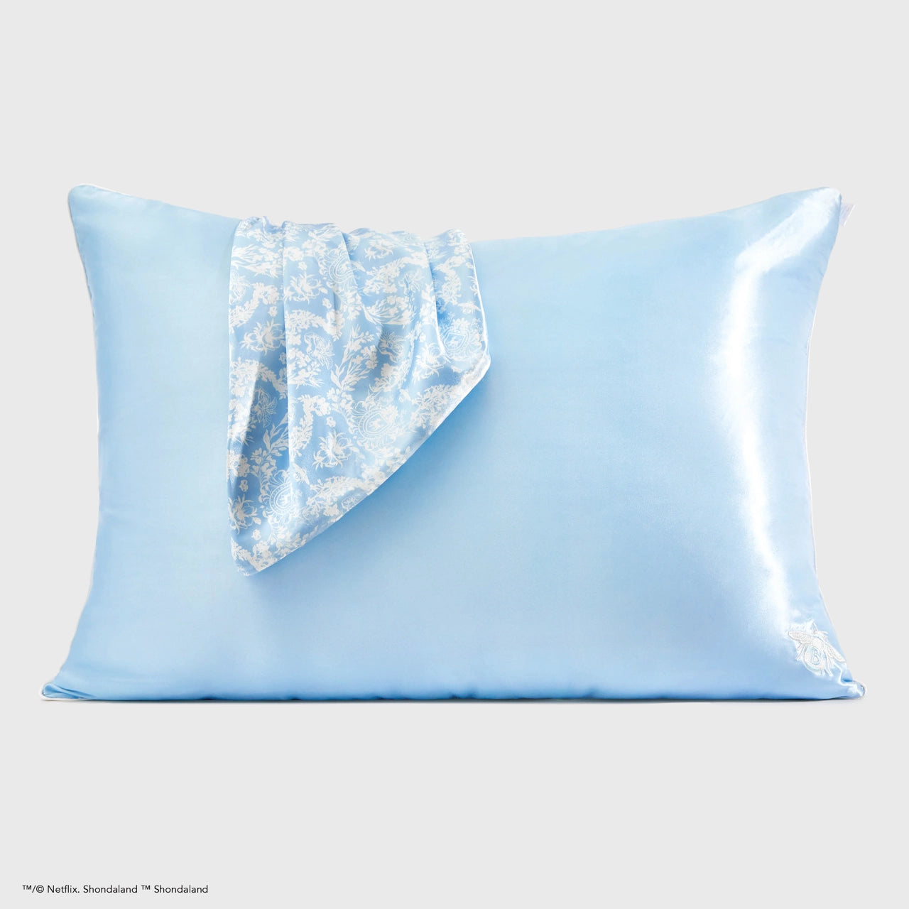 Kitsch X Bridgerton Satin Pillowcase - Toile De Blue