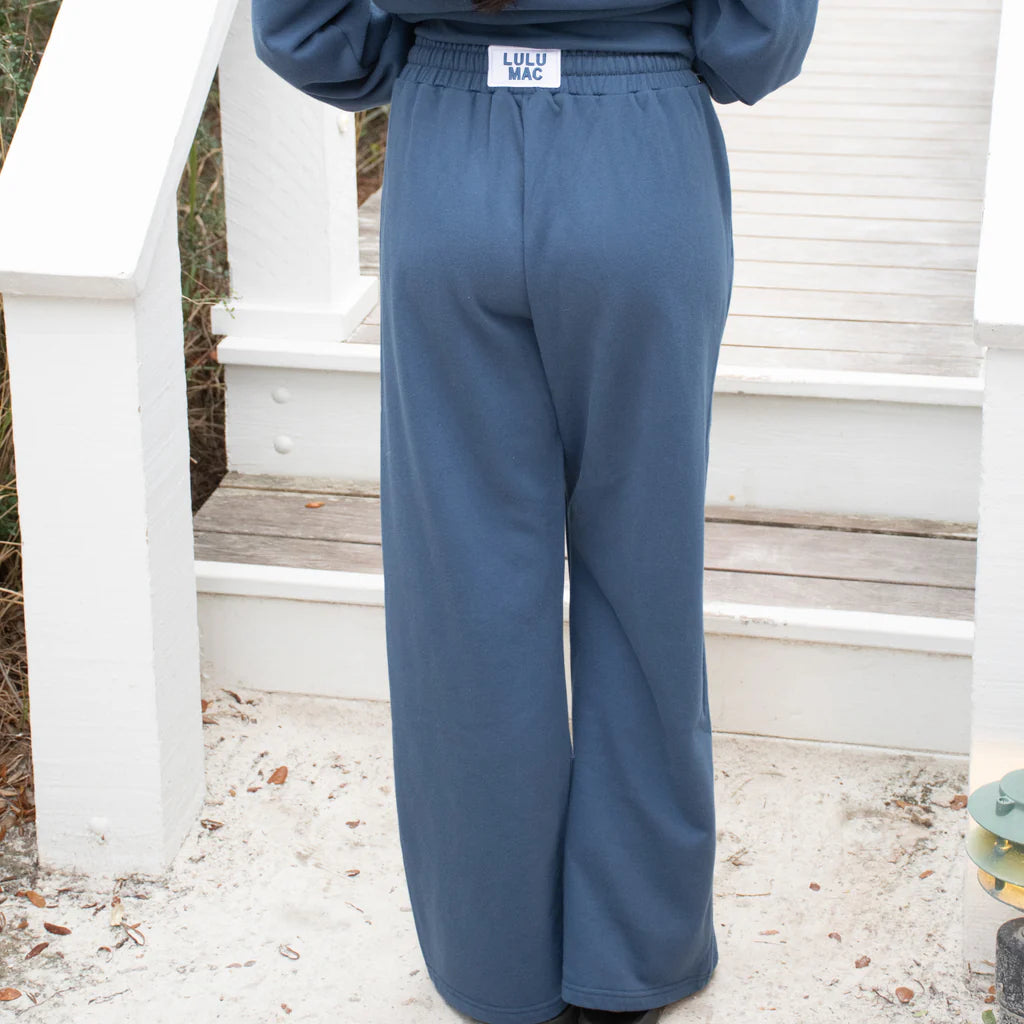 Lulu Mac Terry Cloth Sweatpants in Navy
