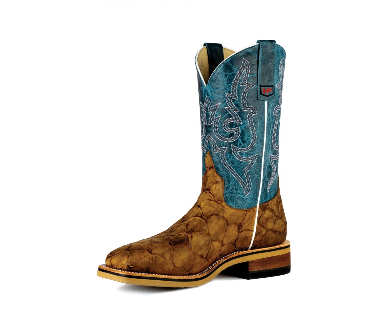 Botas de trabajo con punta de acero y estampado de pez miel Horse Power para hombre