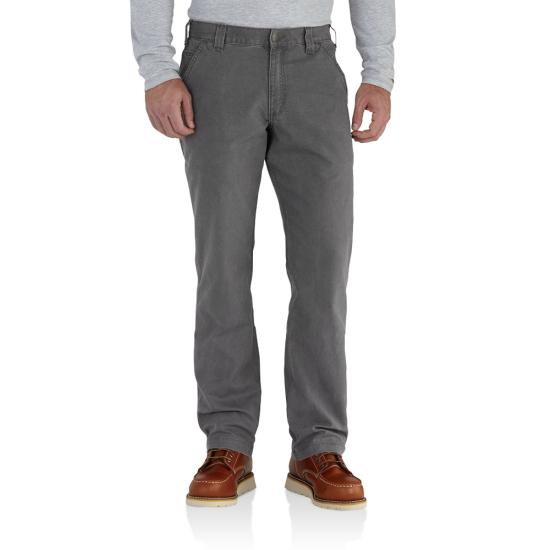 MEN'S CARHARTT RUGGED FLEX RELAXED FIT CANVAS WORK PANT IN GRAVEL