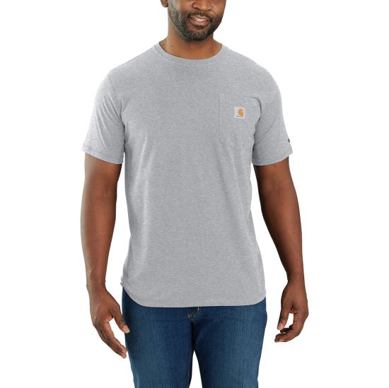 Carhartt Force Relaxed Fit Midweight Short Sleeve Pocket T-Shirt in Heather Grey