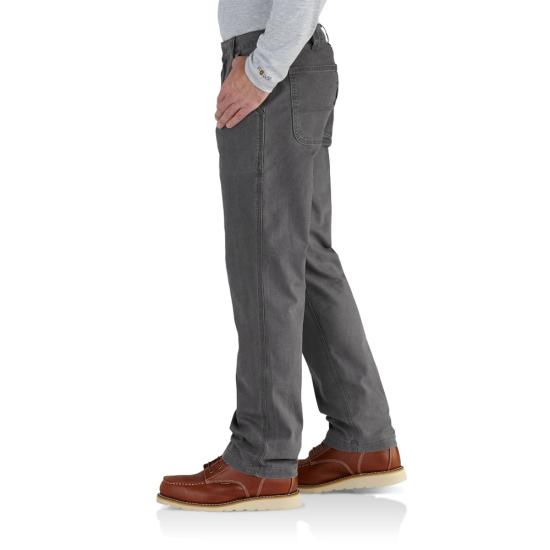 MEN'S CARHARTT RUGGED FLEX RELAXED FIT CANVAS WORK PANT IN GRAVEL