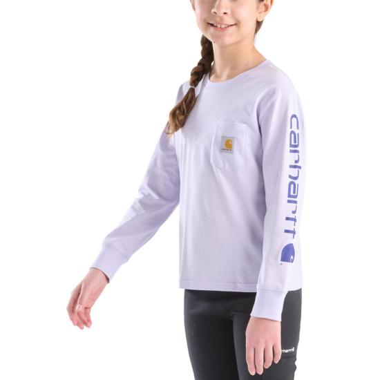 Carhartt Toddler & Kid's Long Sleeve Logo T-Shirt in Purple