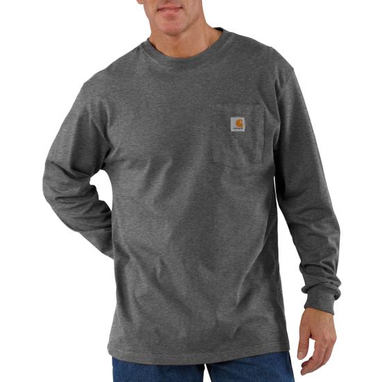 Carhartt Loose Fit Heavyweight Long-Sleeve Pocket T-Shirt in Carbon Heather