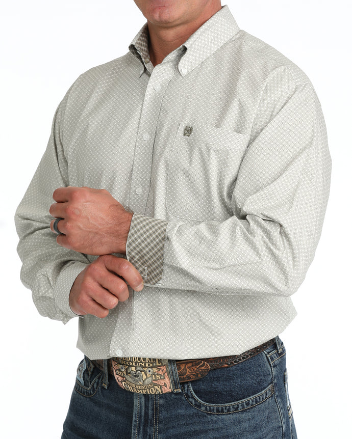 Cinch | Men's Olive Diamond Print Button Up Shirt