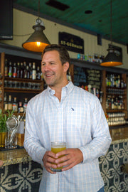 Local Boy Lee Dress Shirt in Light Blue & Salmon