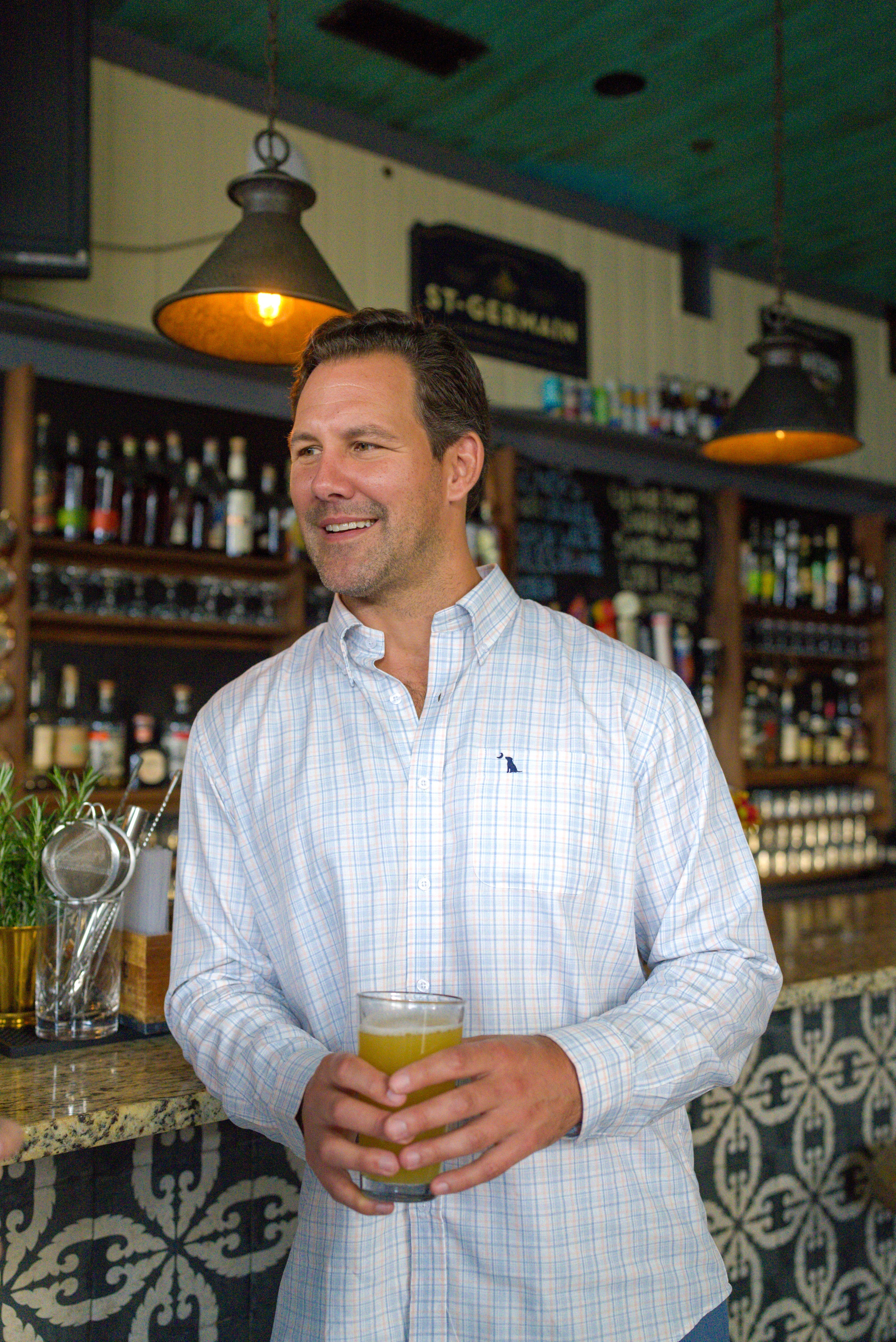 Local Boy Lee Dress Shirt in Light Blue & Salmon