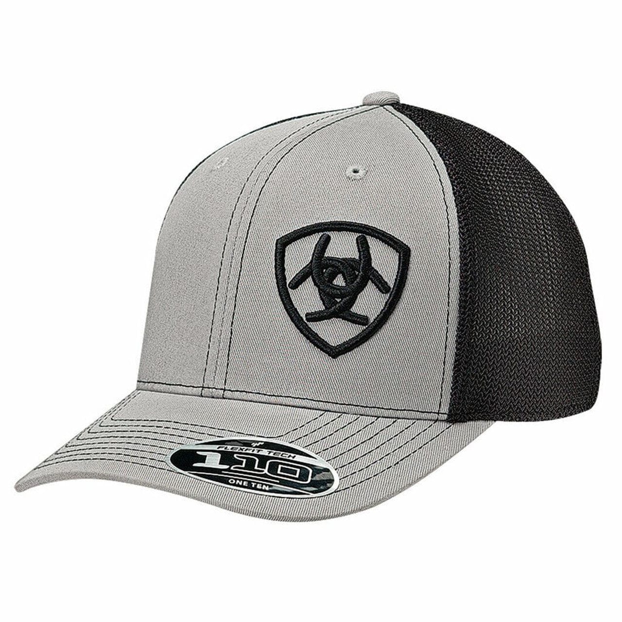 ARIAT MEN'S GREY/BLACK OFFSET LOGO CAP