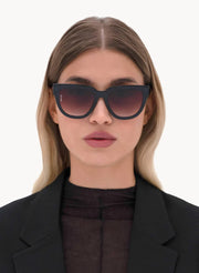 Mara Transparent Navy Brown Fade Sunglasses