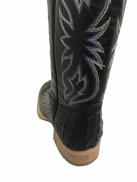 Men's Cowtown Black Alligator Print Square Toe Boot
