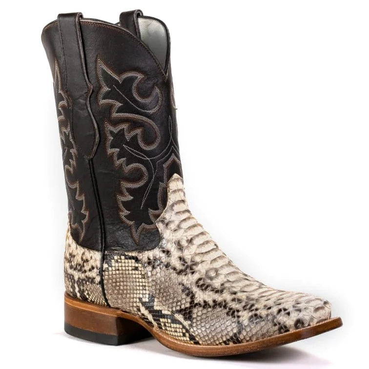 Python Boots 6 Toe Men's Cowtown Natural Python Back Cut Square Toe Boots – Boot Country