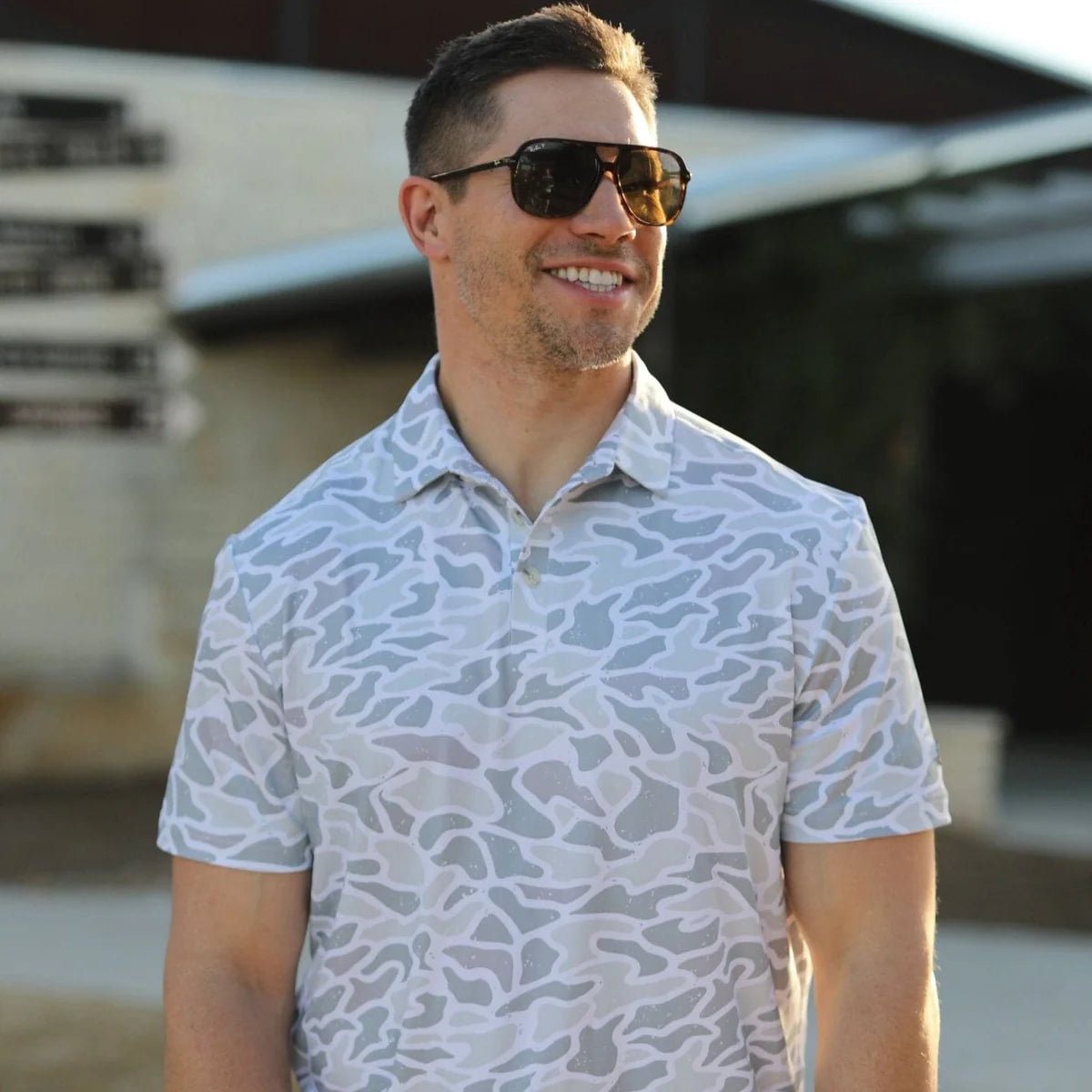 Men's Burlebo Performance Polo - White Camo