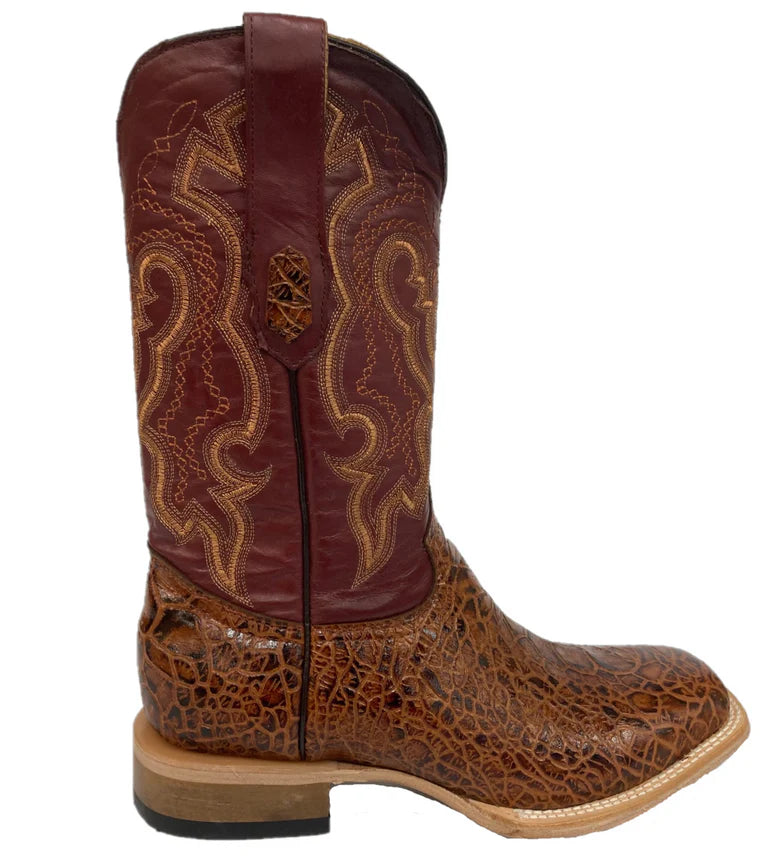 Men's Cowtown Cognac Sea Turtle Print Leather Boots