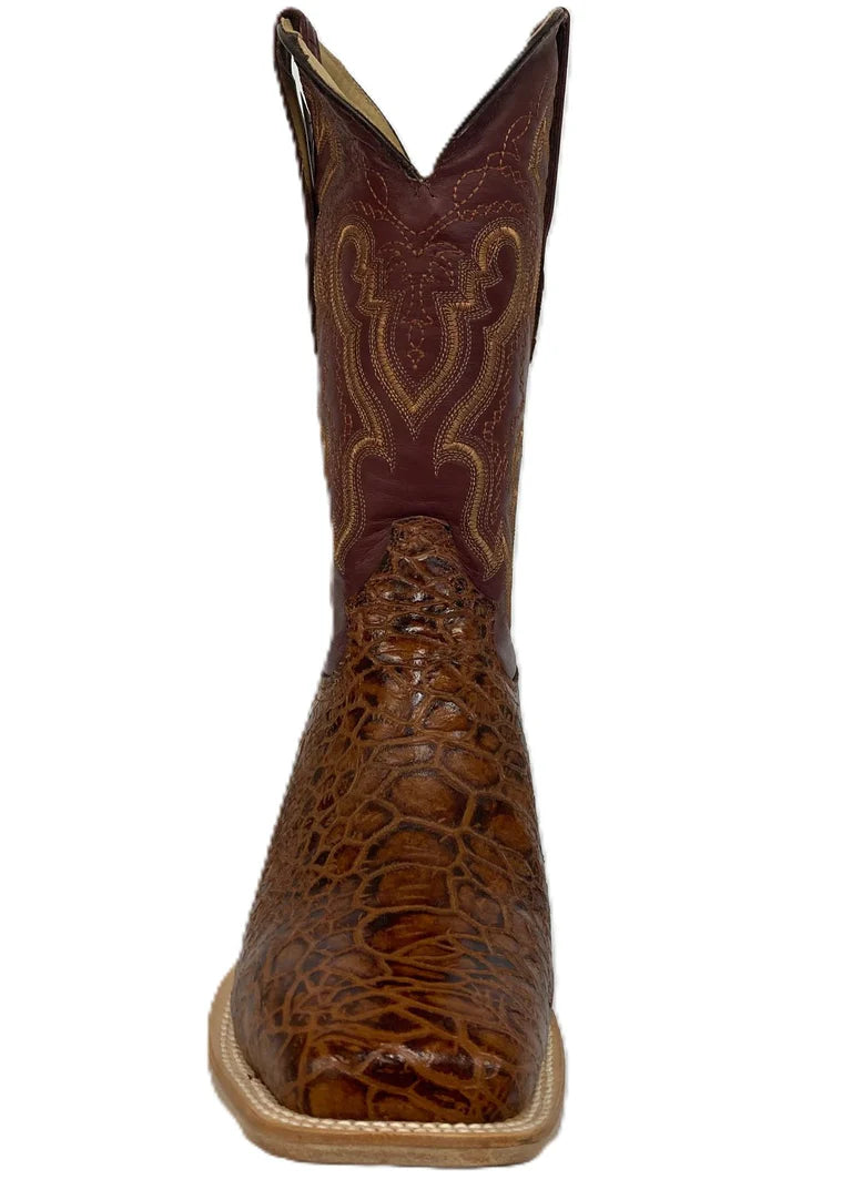 Men's Cowtown Cognac Sea Turtle Print Leather Boots
