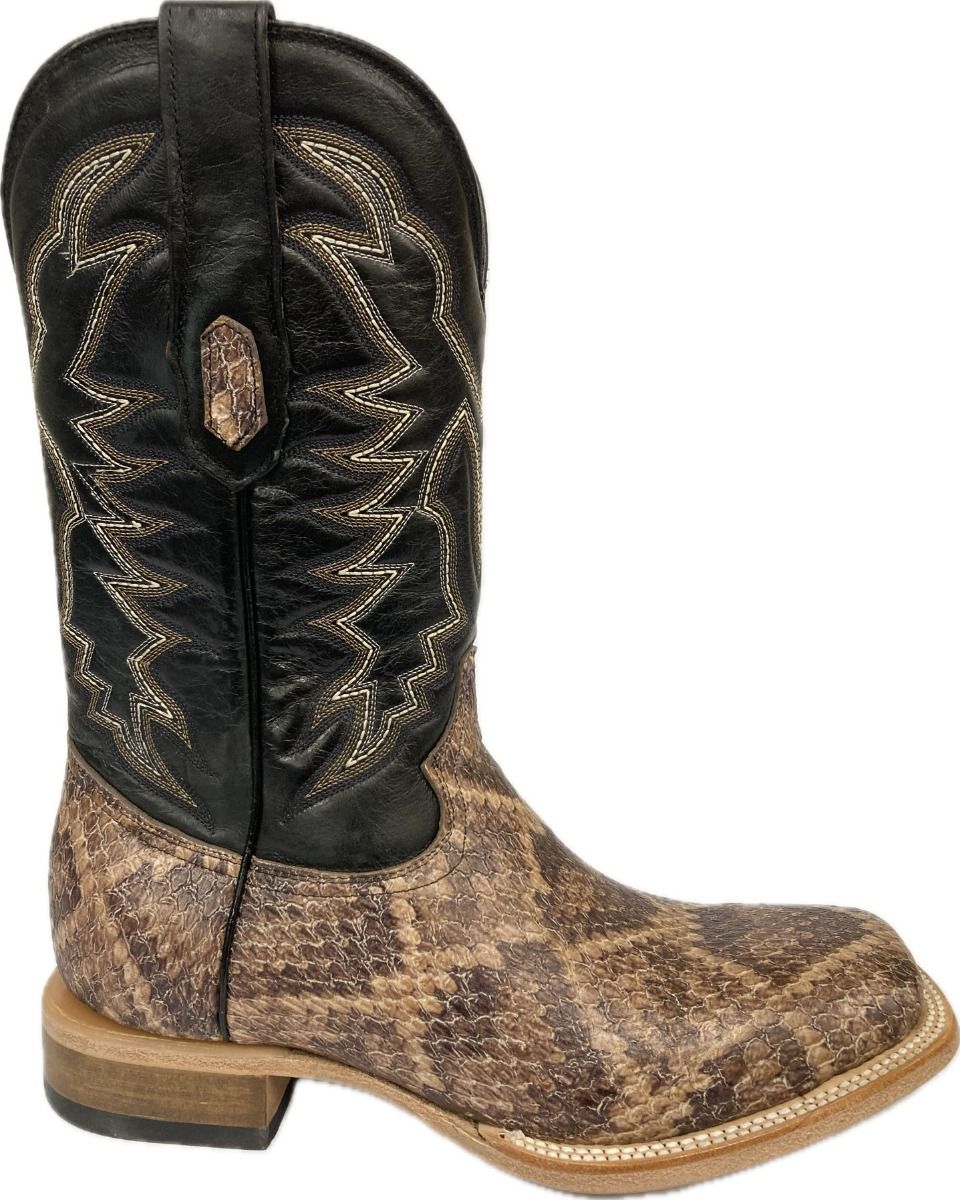 Cowtown Men's Wide Square Toe Rattlesnake Print Western Boots