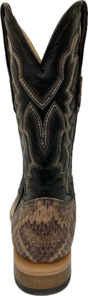 Cowtown Men's Wide Square Toe Rattlesnake Print Western Boots