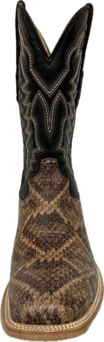 Cowtown Men's Wide Square Toe Rattlesnake Print Western Boots