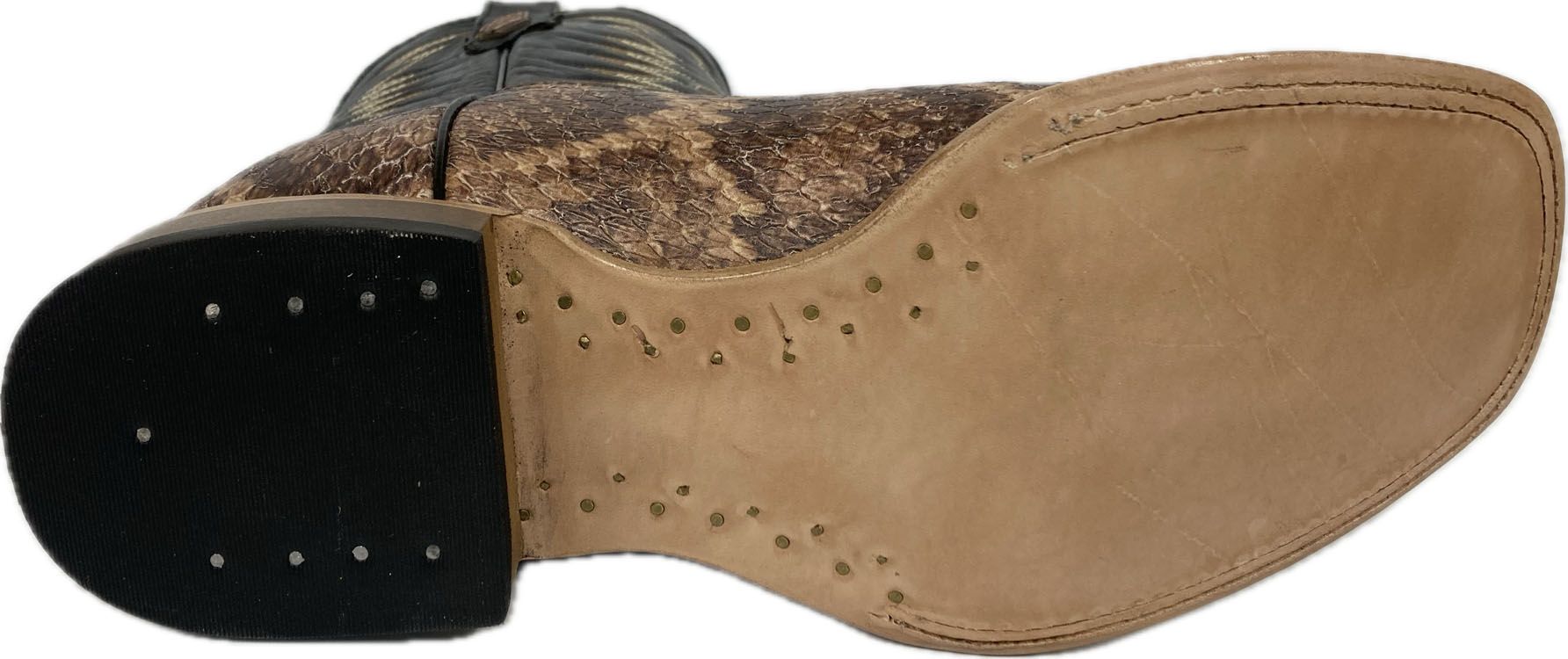 Cowtown Men's Wide Square Toe Rattlesnake Print Western Boots