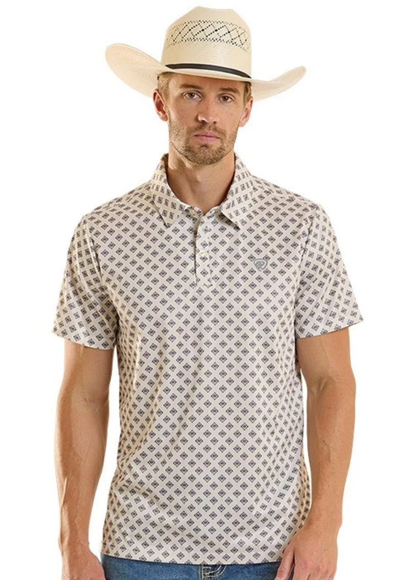 Rock & Roll Men's Mini Aztec Geo Print Polo