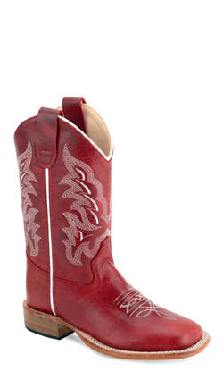 Children's Old West Brushed Red Western Boots