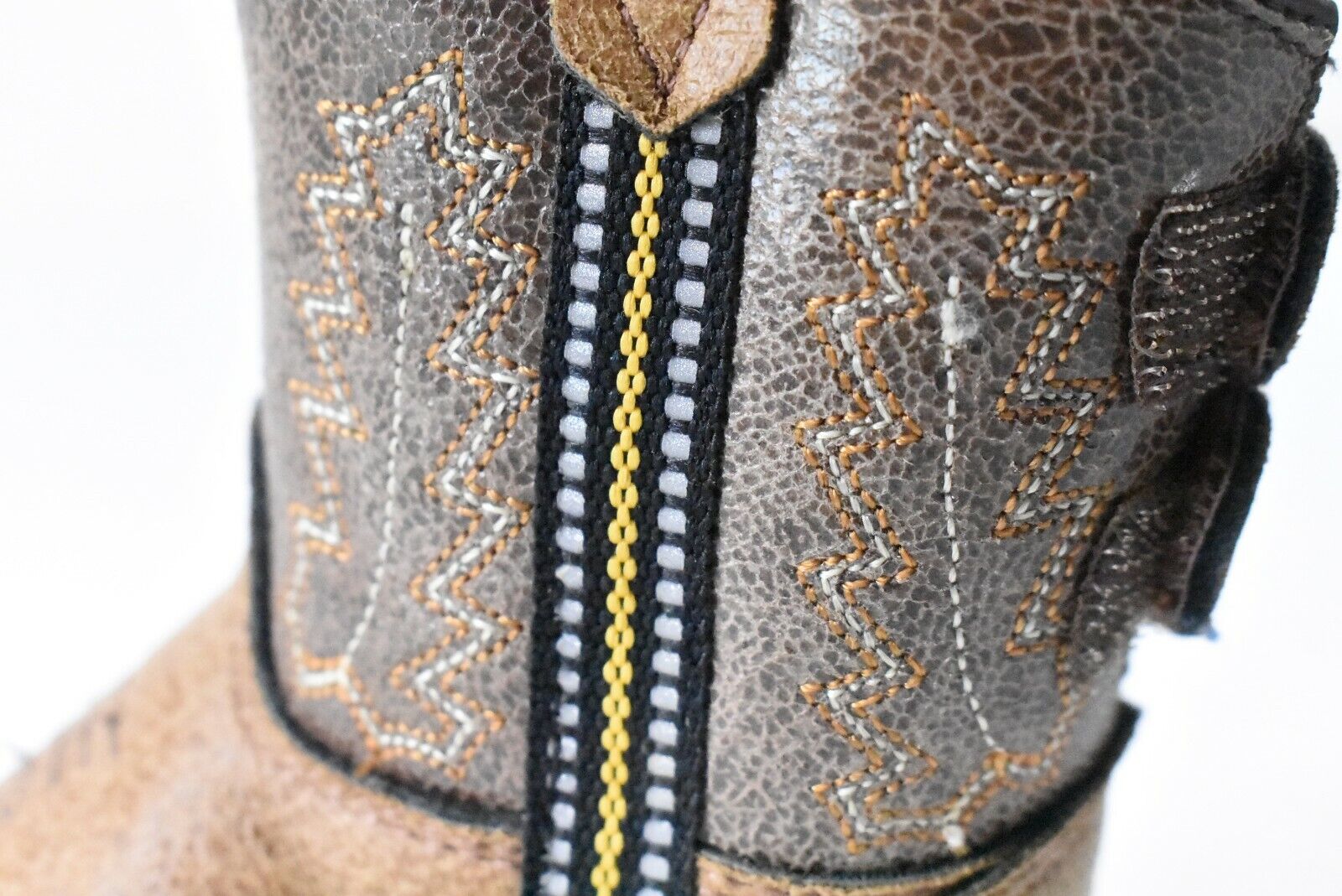 Old West Infant Tan Vintage Crackle Boot