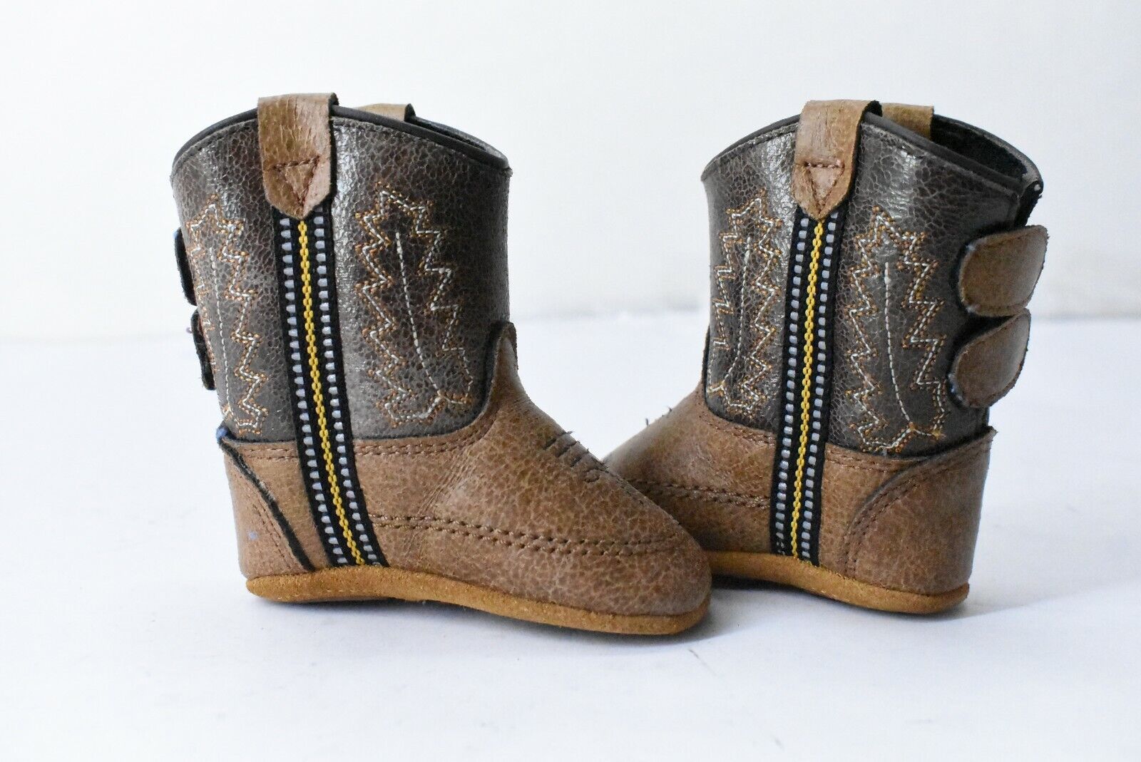 Old West Infant Tan Vintage Crackle Boot