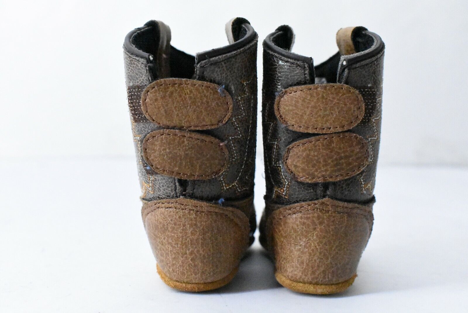 Old West Infant Tan Vintage Crackle Boot