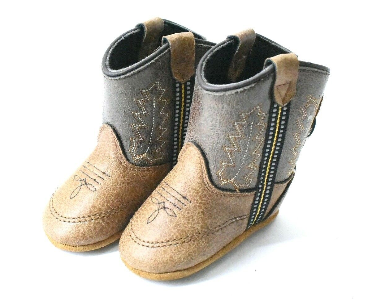 Old West Infant Tan Vintage Crackle Boot