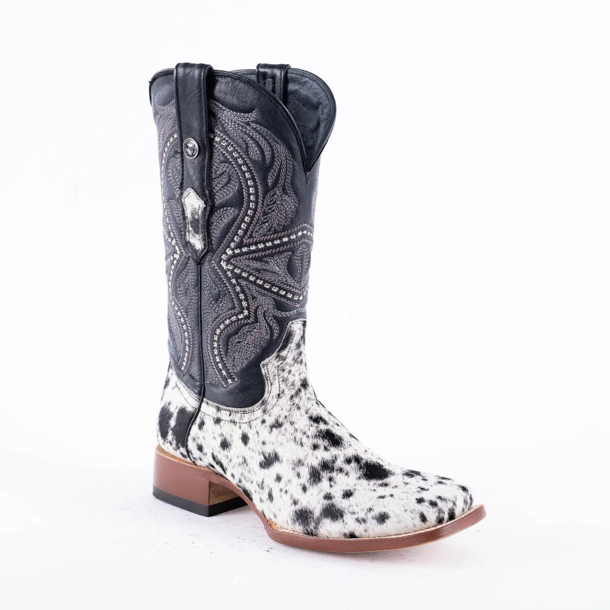 Tanner Mark Men's Black & White Hair On Cowhide Boots