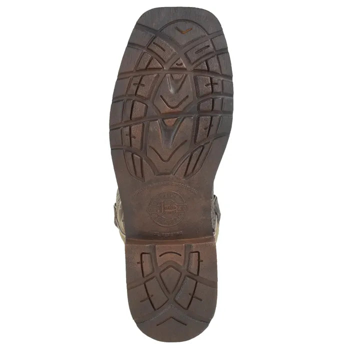 Bota de trabajo con punta de acero Justin Amarillo para hombre