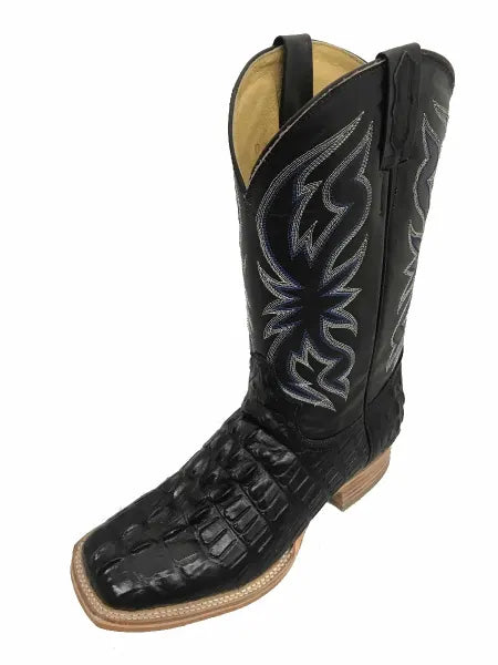 Men's Cowtown Black Alligator Print Square Toe Boot