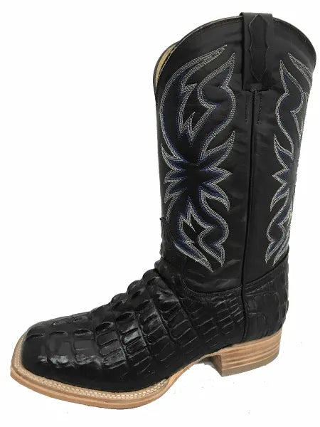 Men's Cowtown Black Alligator Print Square Toe Boot