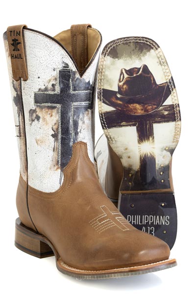 Tin Haul Men's Church Cross Western Boots