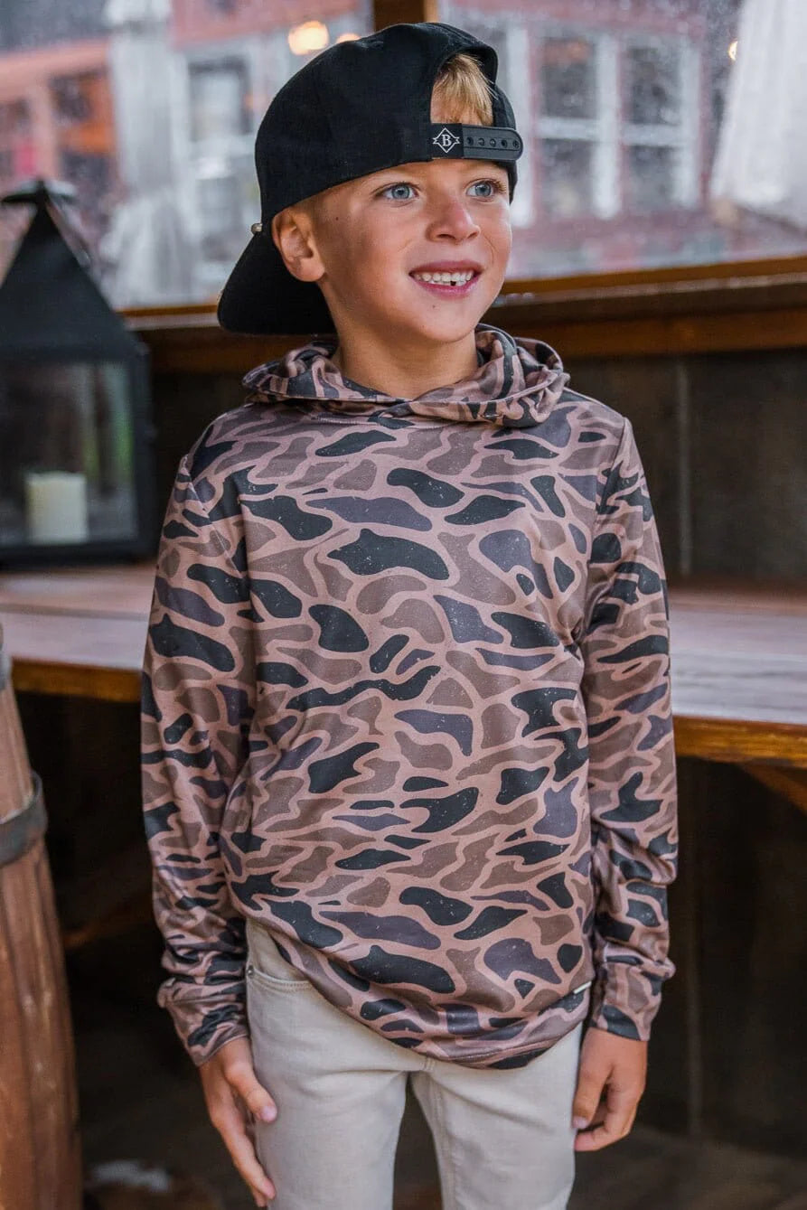 Youth Burlebo Performance Hoodie - Gauge Camo