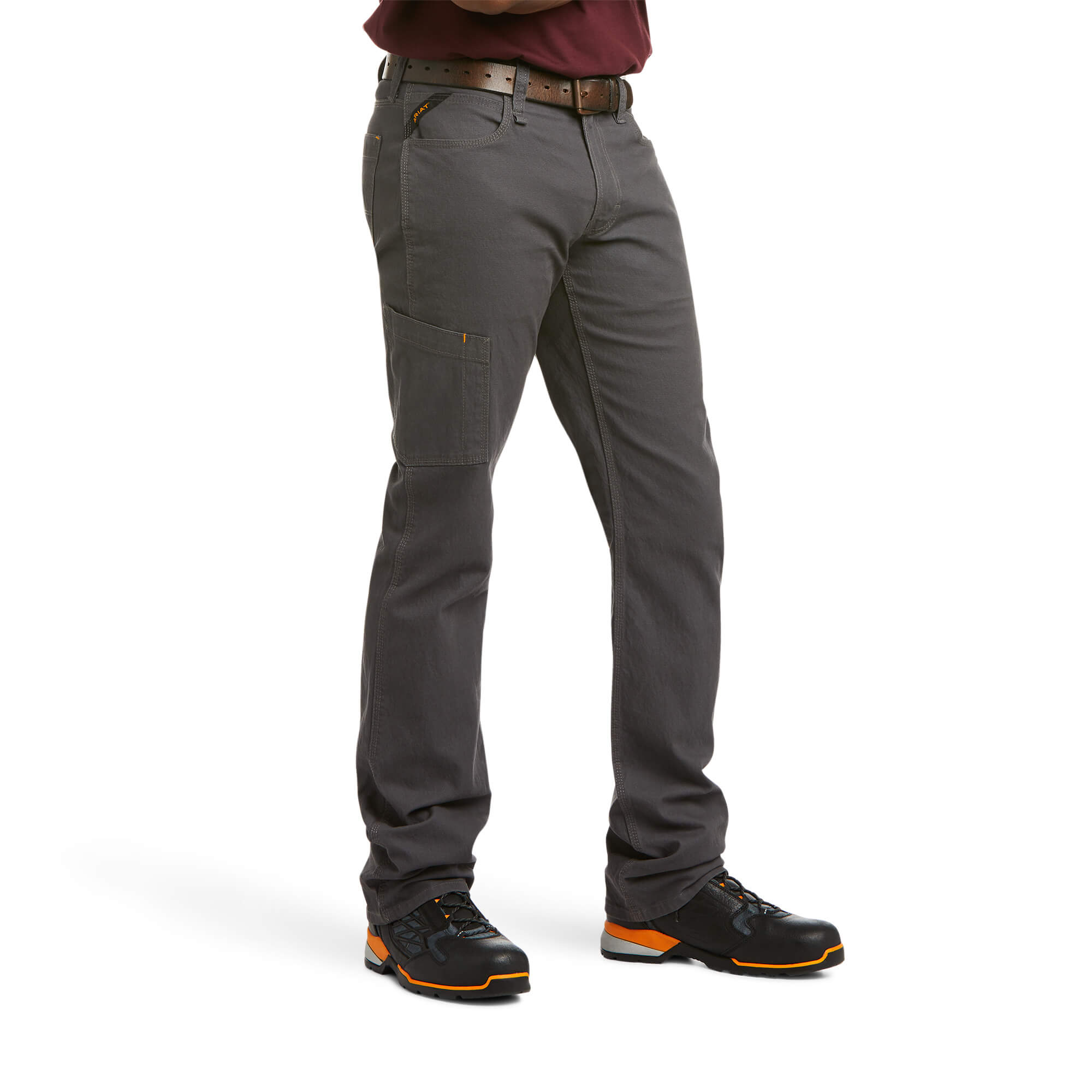 ARIAT REBAR M4 RELAXED DURASTRETCH MADE TOUGH STACKABLE STRAIGHT LEG PANT IN REBAR GREY