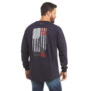 ARIAT FR AIR LIFE ON THE LINE GRAPHIC LONG SLEEVE IN NAVY