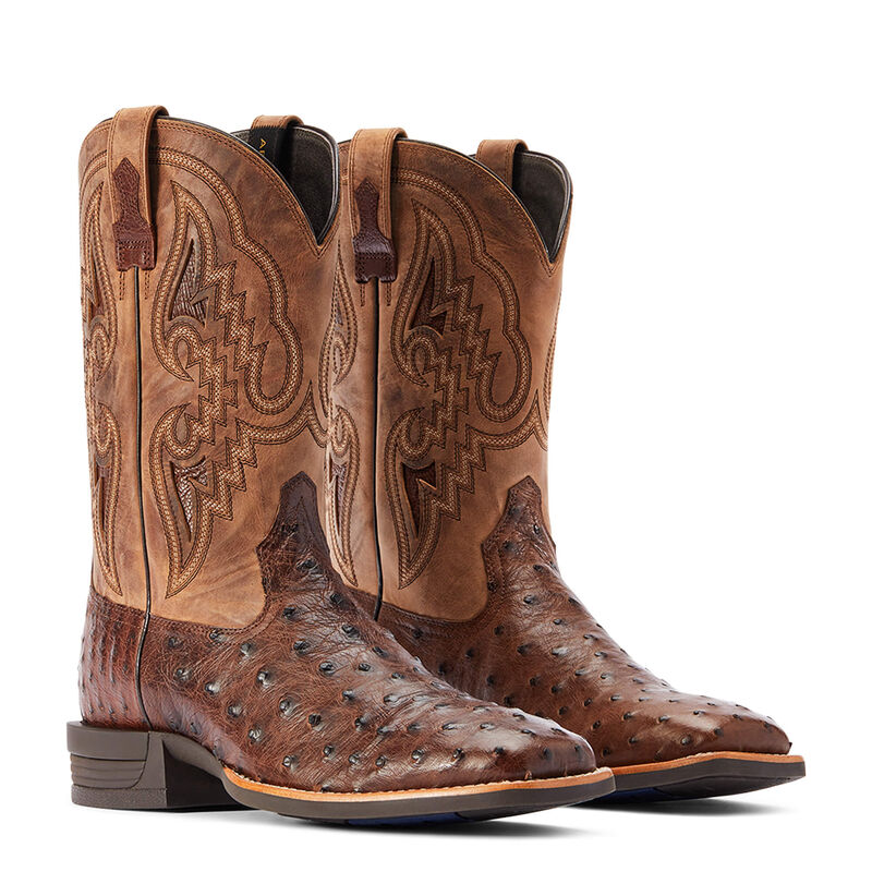 Botas vaqueras de avestruz Ariat Dagger Full Quill para hombre 