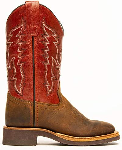 Youth Old West Red Top Square Toe Western Boots