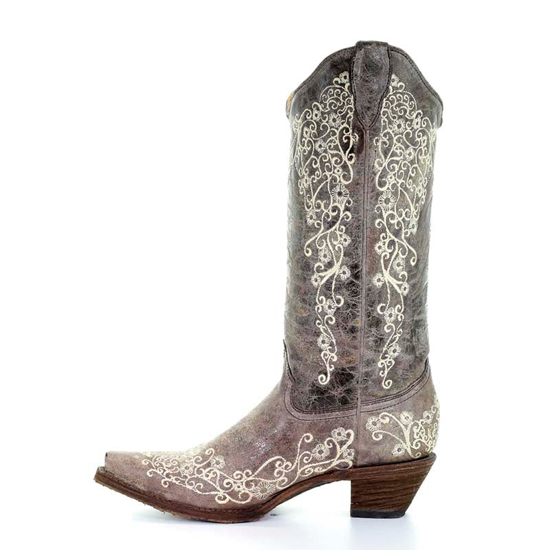 CORRAL BROWN CRATER BONE EMBROIDERY BOOT