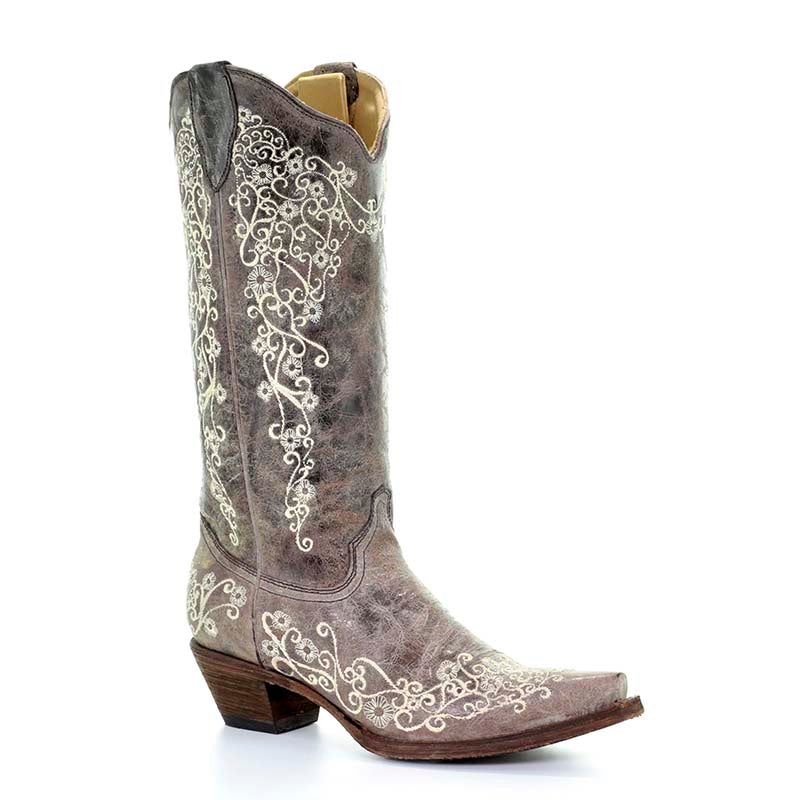 CORRAL BROWN CRATER BONE EMBROIDERY BOOT