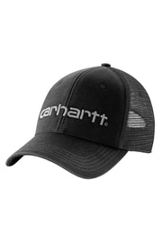 Gorra negra de lona con logo trasero de malla de Carhartt