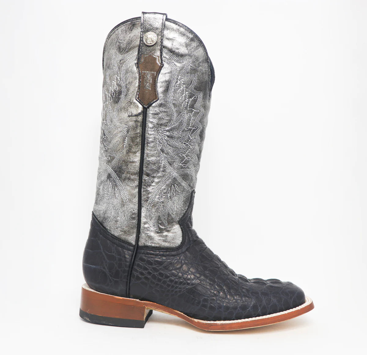 Women's Tanner Mark Amberlyn Hornback Caiman Print Black Boots