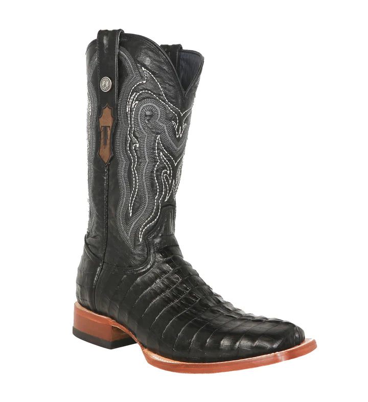 Bota negra con estampado de cola Tanner Mark Caiman para hombre