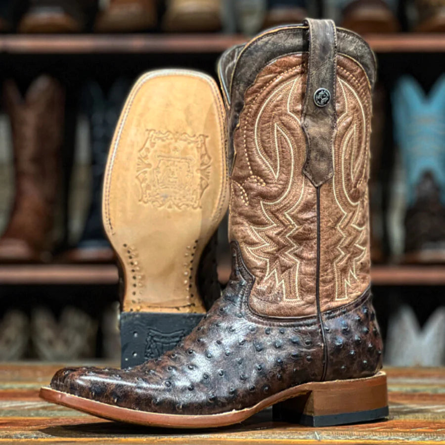 Botas con estampado de avestruz Tanner Mark Big Cabin para hombre