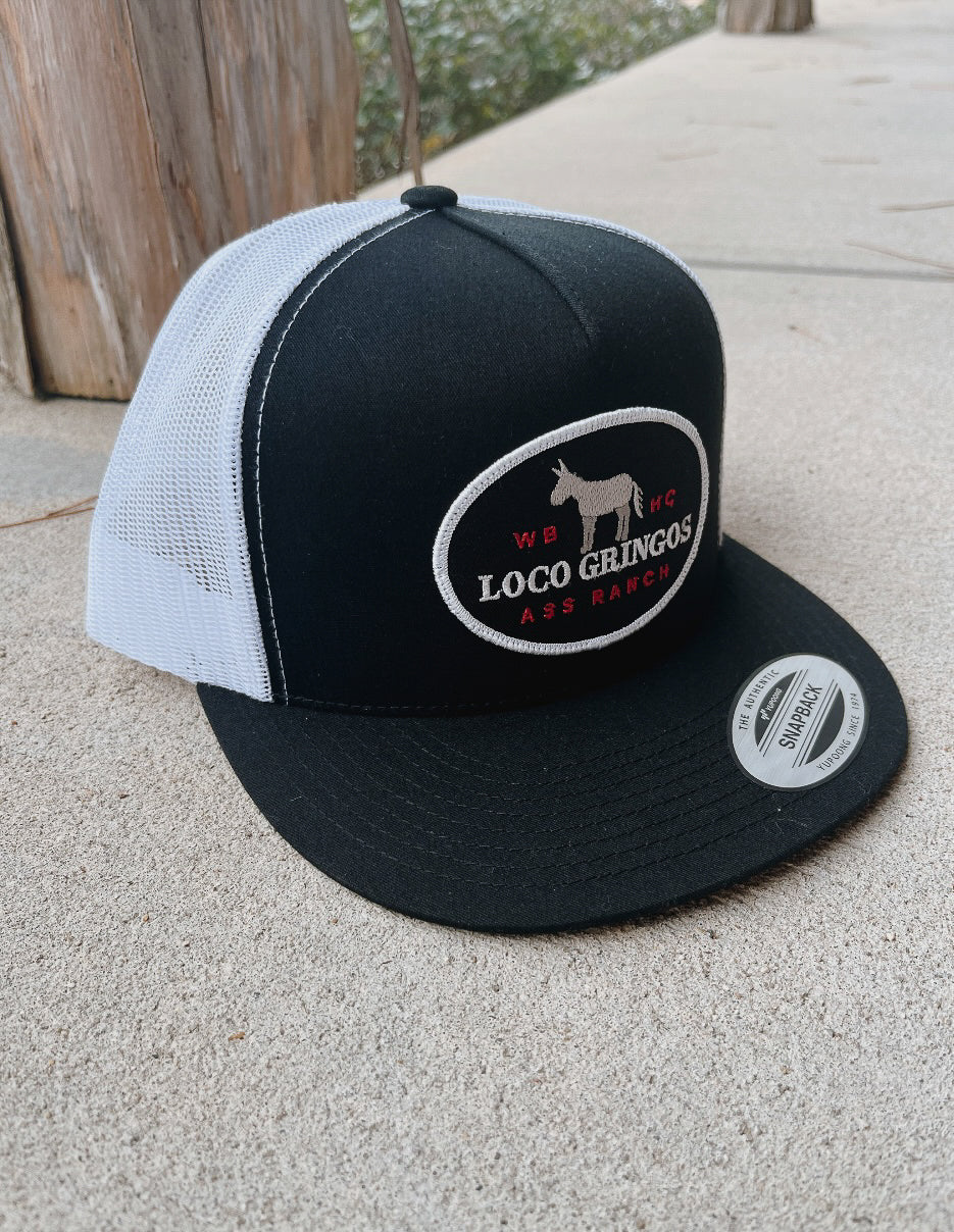 Whiskey Bent Hat Co. Loco Gringos Trucker Hat in Black/White