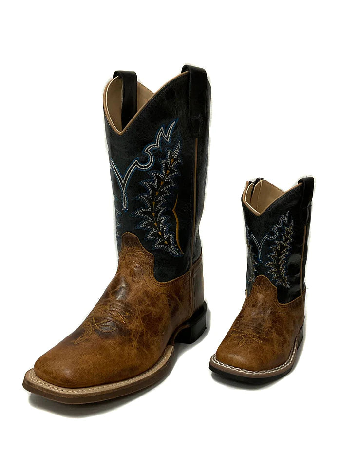 Youth Old West Blue Top Square Toe Boots